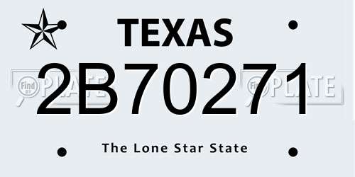 2B70271 Texas License Plate