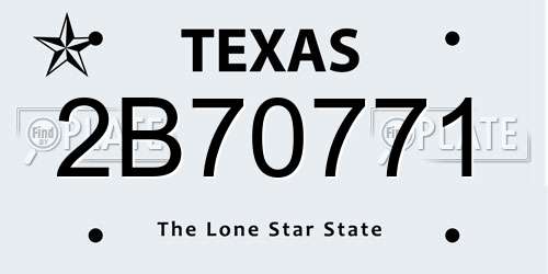 2B70771 Texas License Plate