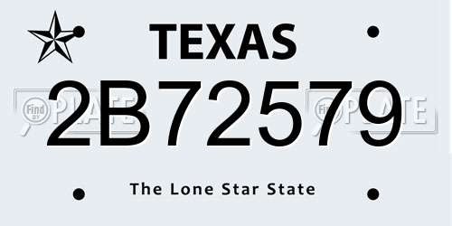 2B72579 Texas License Plate