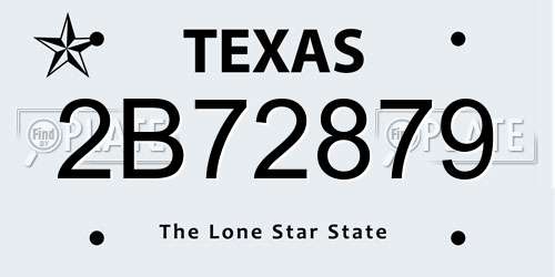 2B72879 Texas License Plate