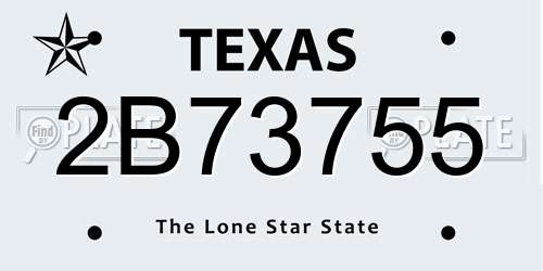 2B73755 Texas License Plate