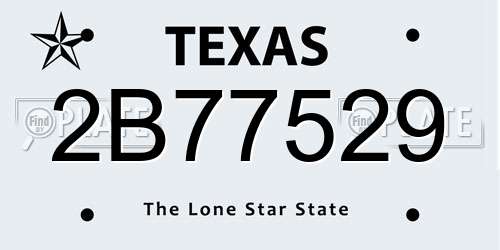 2B77529 Texas License Plate