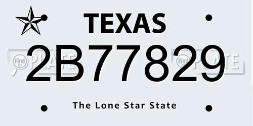 2B77829 Texas License Plate