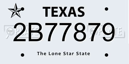 2B77879 Texas License Plate