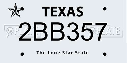 2BB357 Texas License Plate