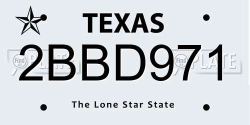 2BBD971 Texas License Plate