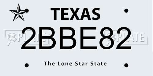 2BBE82 Texas License Plate