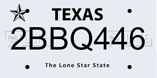 2BBQ446 Texas License Plate