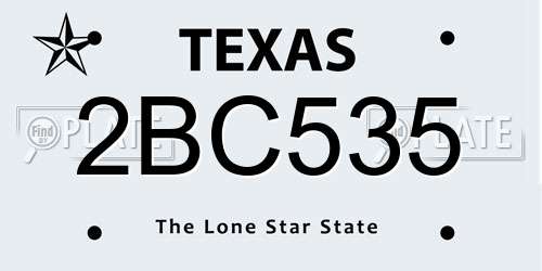 2BC535 Texas License Plate