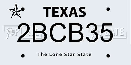 2BCB35 Texas License Plate