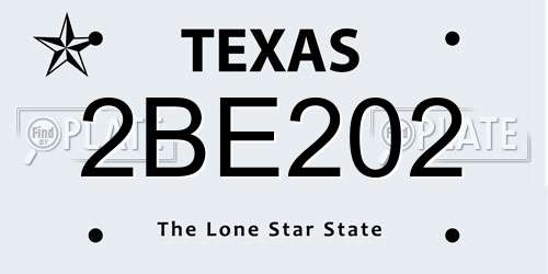 2BE202 Texas License Plate