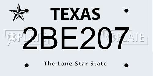 2BE207 Texas License Plate
