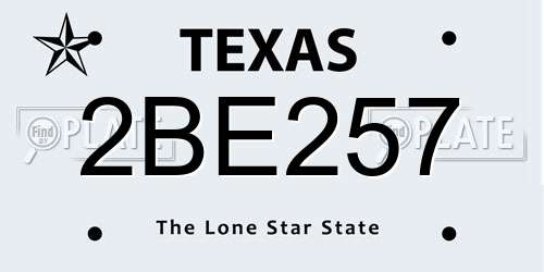 2BE257 Texas License Plate