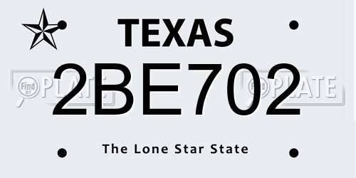 2BE702 Texas License Plate