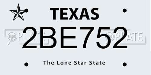 2BE752 Texas License Plate
