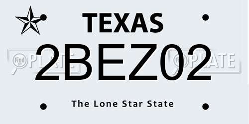 2BEZ02 Texas License Plate