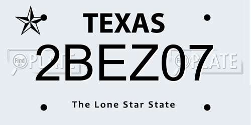 2BEZ07 Texas License Plate