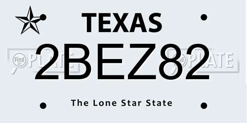 2BEZ82 Texas License Plate