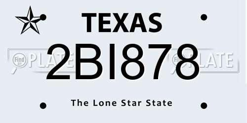2BI878 Texas License Plate