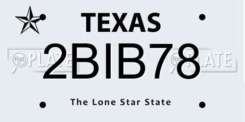2BIB78 Texas License Plate