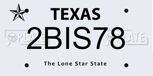 2BIS78 Texas License Plate