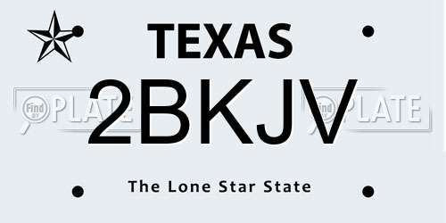2BKJV Texas License Plate