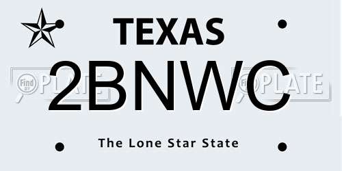 2BNWC Texas License Plate