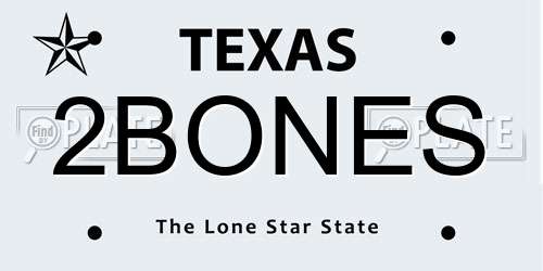 2BONES Texas License Plate