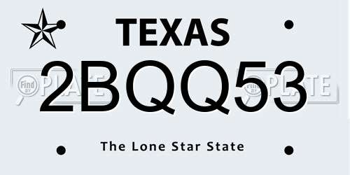 2BQQ53 Texas License Plate