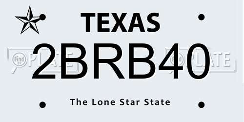 2BRB40 Texas License Plate