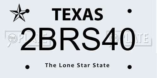 2BRS40 Texas License Plate