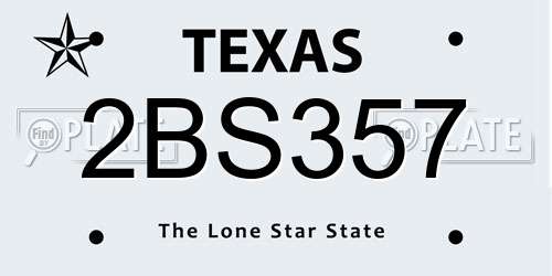 2BS357 Texas License Plate