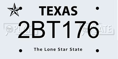 2BT176 Texas License Plate