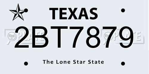 2BT7879 Texas License Plate