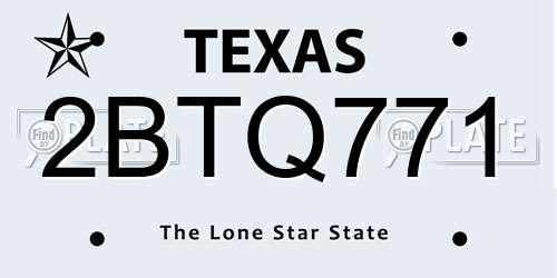 2BTQ771 Texas License Plate