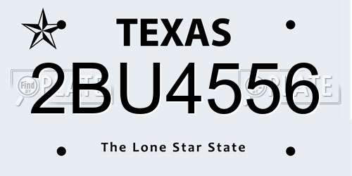 2BU4556 Texas License Plate