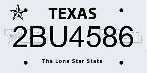 2BU4586 Texas License Plate