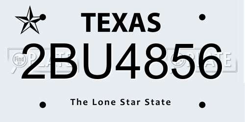 2BU4856 Texas License Plate