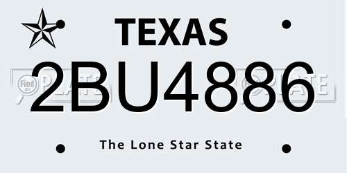 2BU4886 Texas License Plate