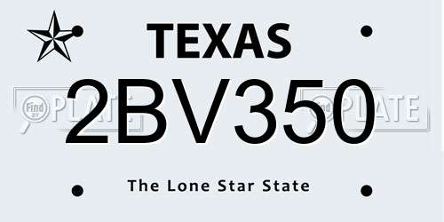 2BV350 Texas License Plate