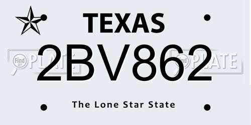 2BV862 Texas License Plate