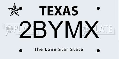 2BYMX Texas License Plate