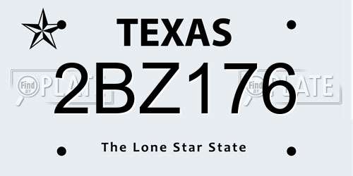 2BZ176 Texas License Plate