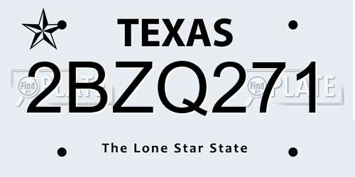 2BZQ271 Texas License Plate
