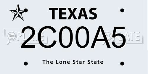 2C00A5 Texas License Plate