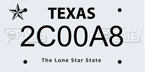 2C00A8 Texas License Plate
