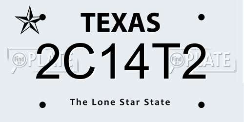 2C14T2 Texas License Plate