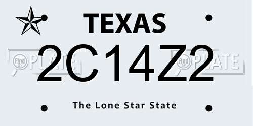 2C14Z2 Texas License Plate
