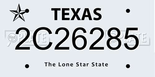2C26285 Texas License Plate