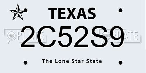 2C52S9 Texas License Plate